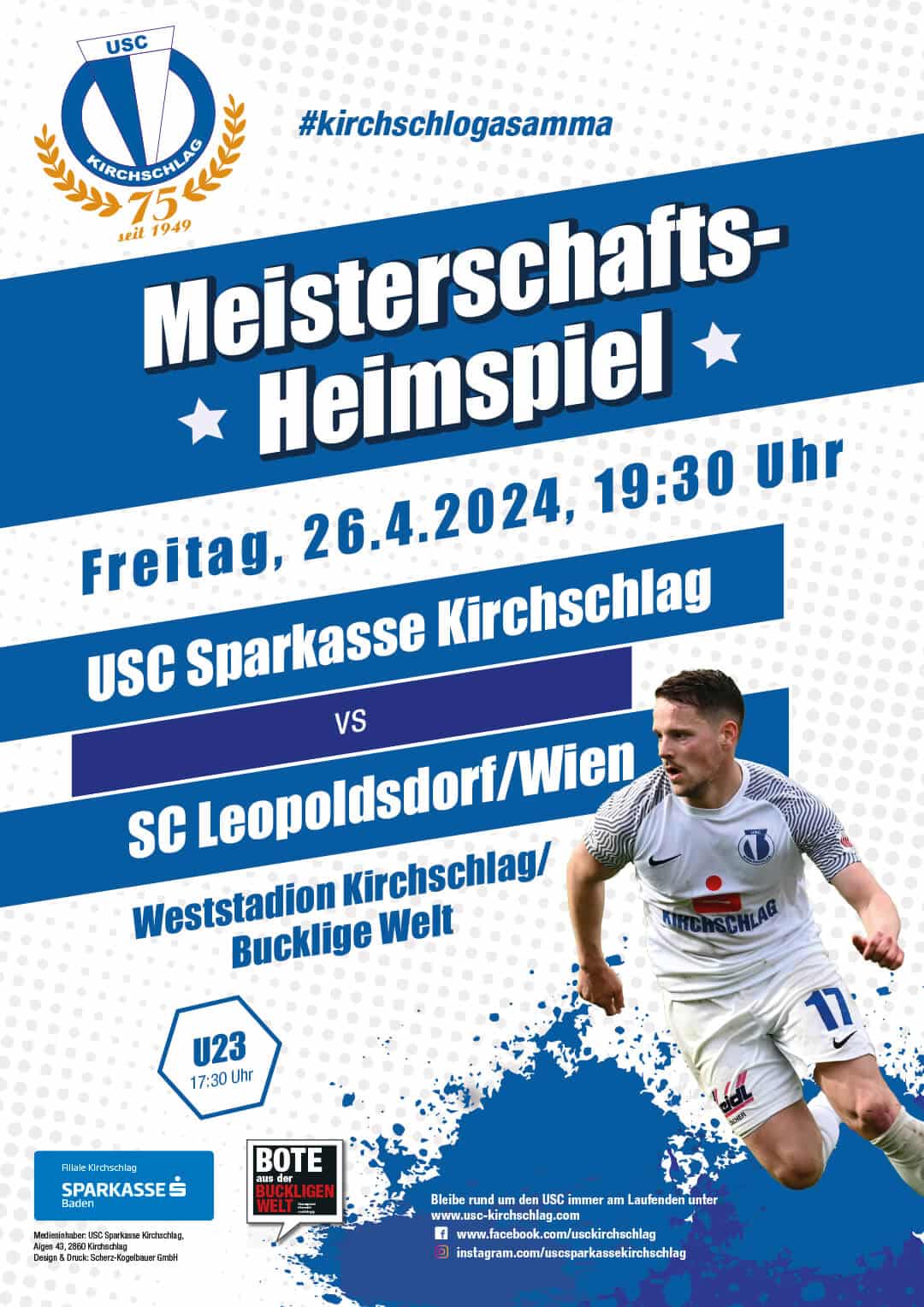 Gebietsliga Süd/Südost Heimspiel 22.03.2024 USC Sparkasse Kirchschlag vs. SC Maria Lanzendorf Weststadion Kirchschlag