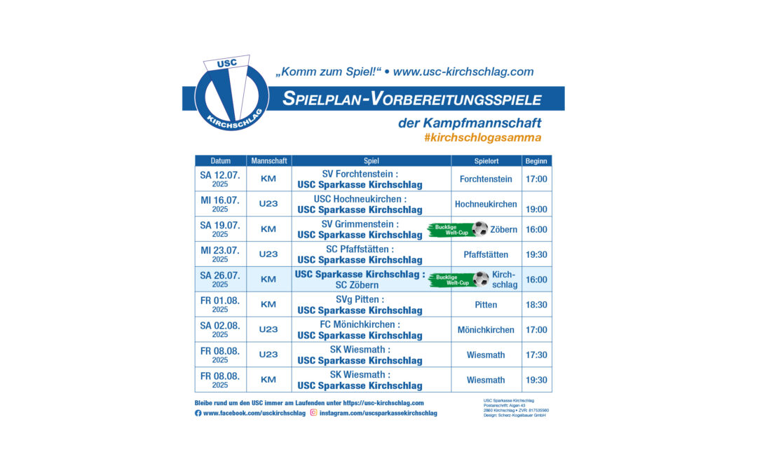Vorbereitungsstart beim USC Kirchschlag! ⚽🔥